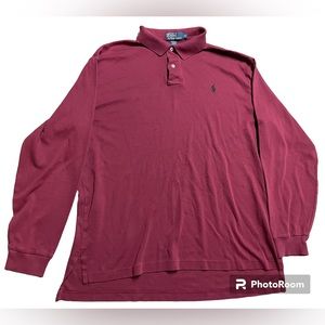 Ralph Lauren Long Sleeved Soft Polo Shirt Men’s Size XL Burgundy/Maroon